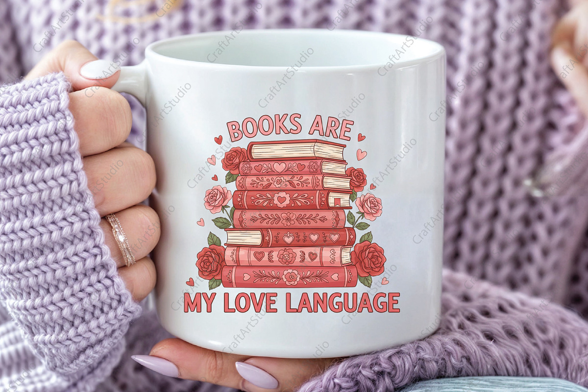 Books Are My Love Language Valentine, an Illustration by CraftArtStudio (Photo 2 of 4)