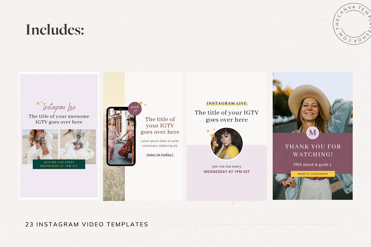 The Melanie Instagram Video Canva Te, a Social Media Template by The Canva Template Shop (Photo 3 of 6)