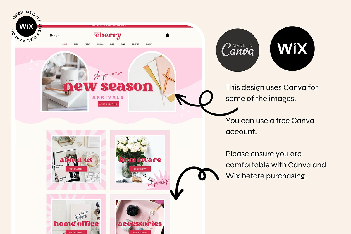 Wix Template Pink Cherry, a Wix Template by The Pixel Palace (Photo 3 of 9)