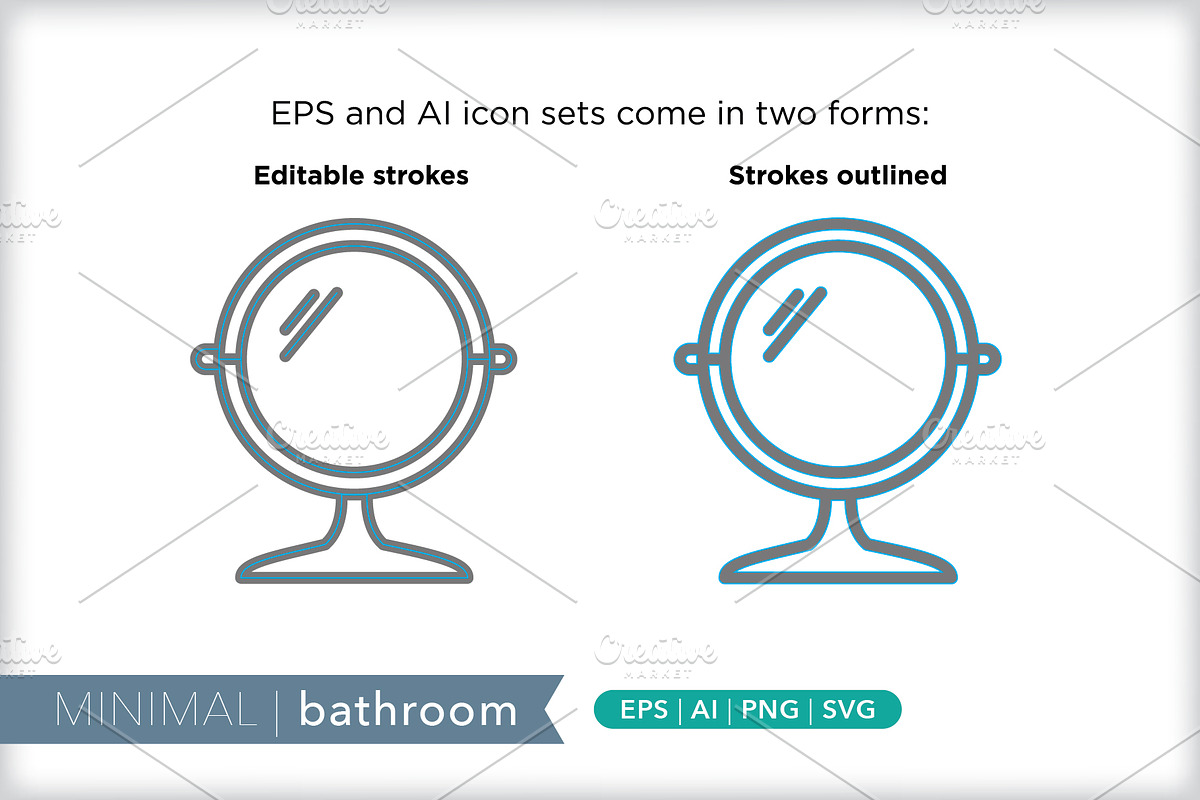 Minimal bathroom icons, an Outline Icon by Picture Window (Photo 2 of 5)