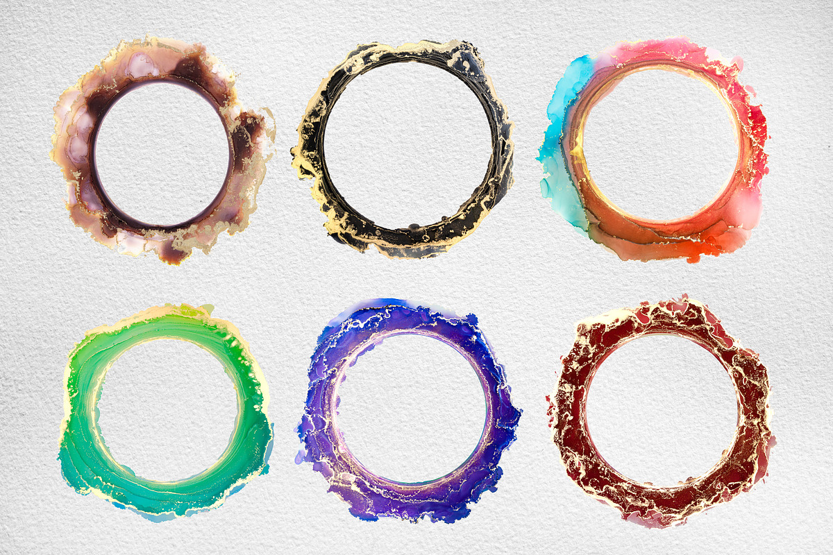 Alcohol ink circles cliparts, a Decorative Illustration by Artemisia_Art (Photo 2 of 4)