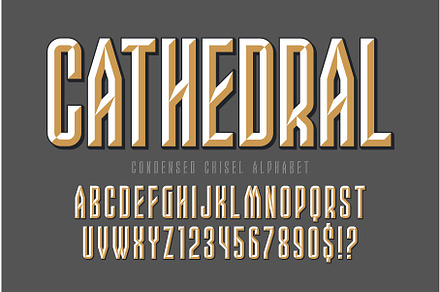 Chisel letters design, original, an Illustration by Revelstockart