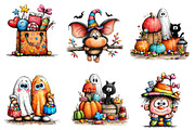 whimsical Halloween clipart, an Illustration by CreationArt (Thumbnail 3 of 5)