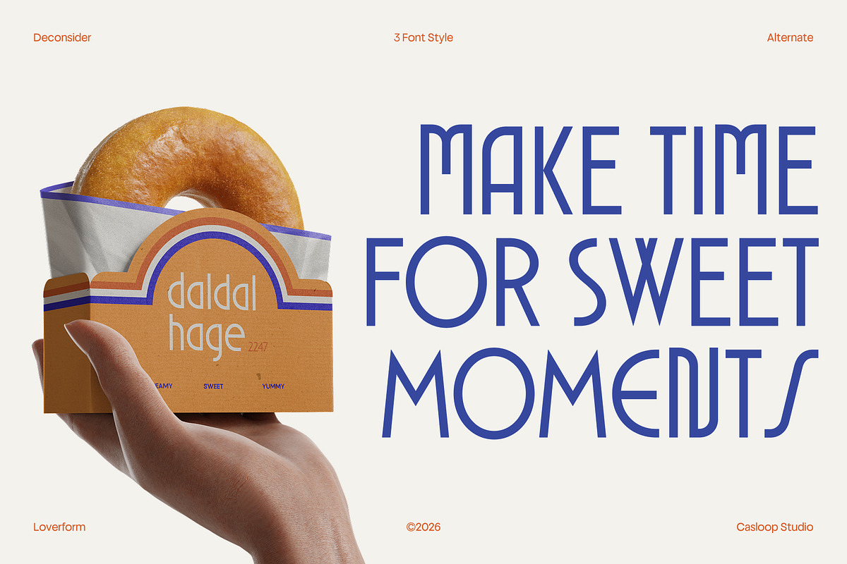 Deconsider – Cafe Display Font, a Sans Serif Font by Casloop Studio (Photo 4 of 10)