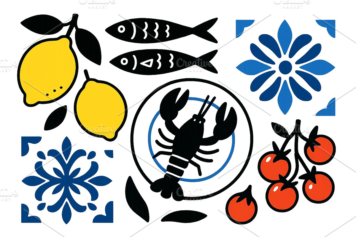 Fresh seafood and vibrant, a Food Illustration by ZinetroN