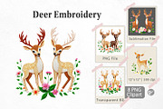 Deer Embroidery Clipart, a Graphic by Artnoy (Thumbnail 1 of 5)