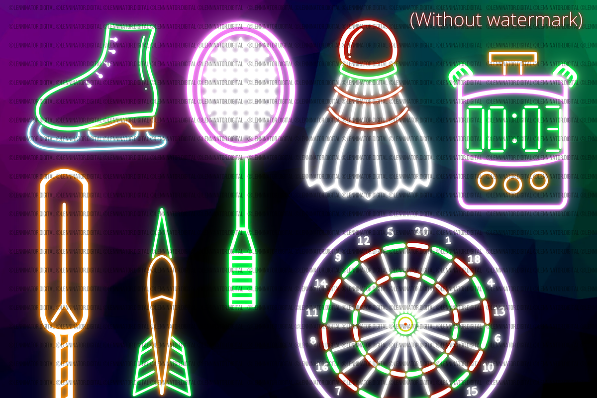 Neon Sports Clipart PNG, a Sport Illustration by Lenninator Digital (Photo 2 of 6)
