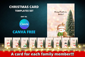Christmas Card Templates Canva Set