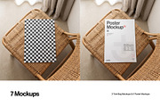 Rattan Poster & Tote Bag Mockup, a Packaging Mockup by Usethis Mockup (Thumbnail 3 of 8)