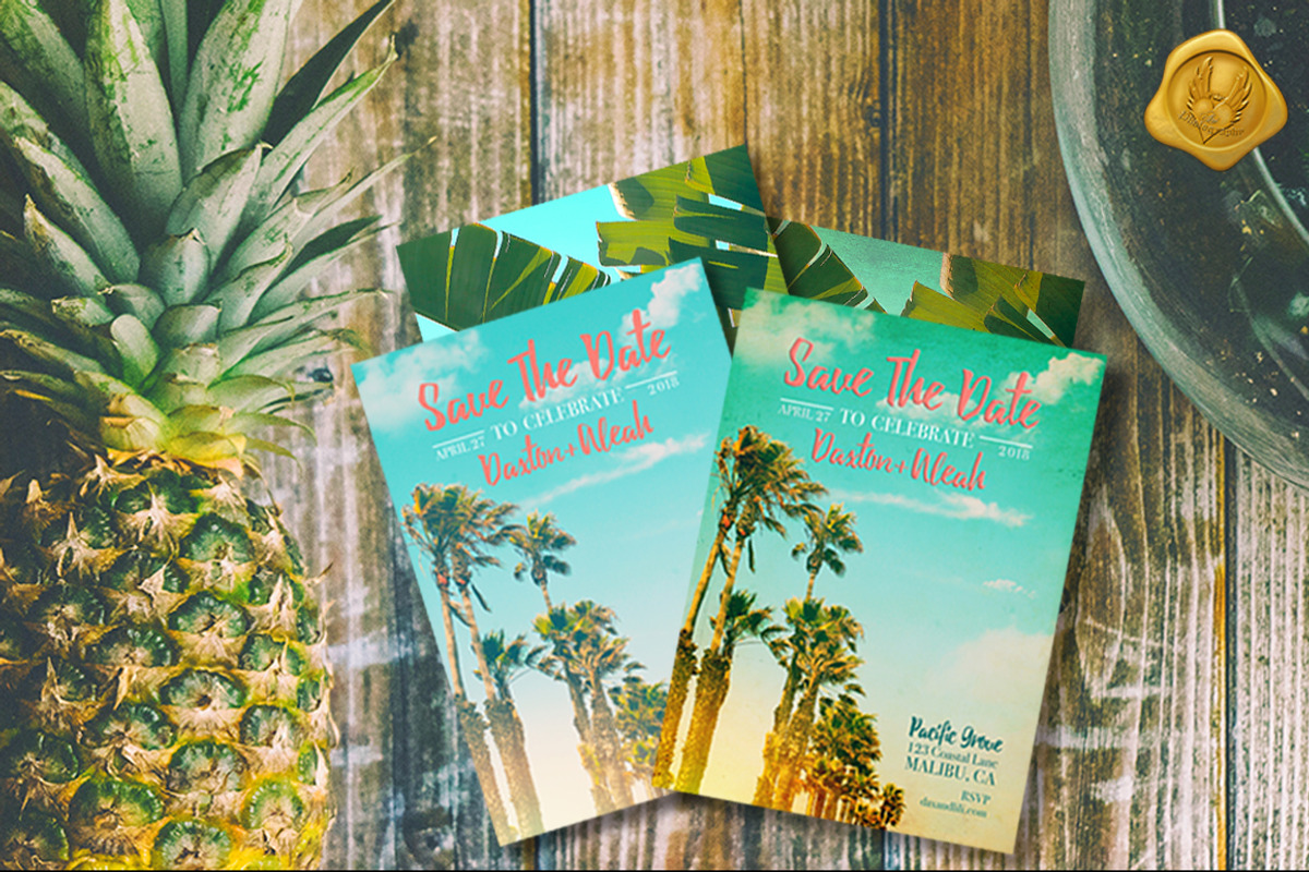 Save the Date Cards:: TROPICAL/RETRO, an Invitation Template by Ari Photography (Photo 3 of 9)
