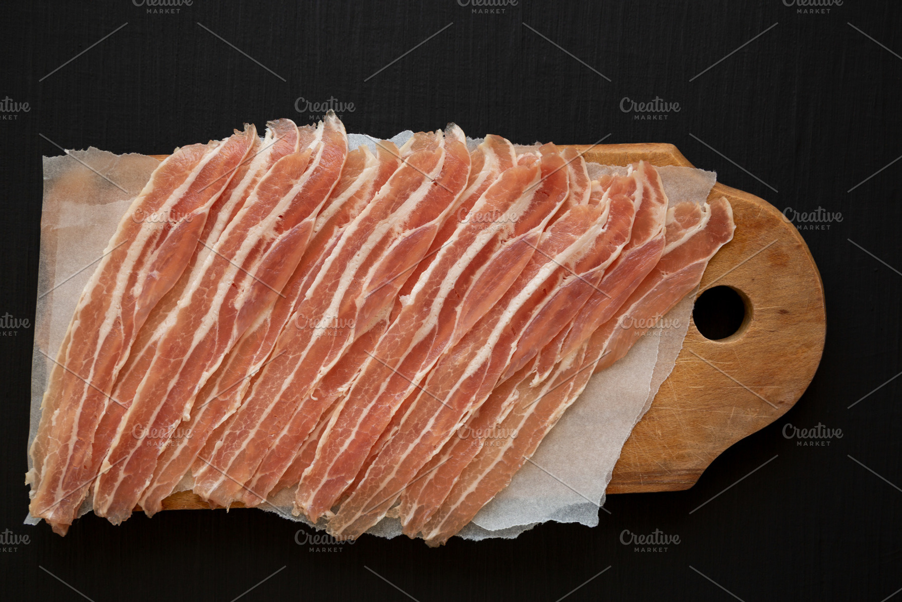 Raw Organic Bacon Ready to Cook, a Food & Drink Photo by LiudmylaChuhunova