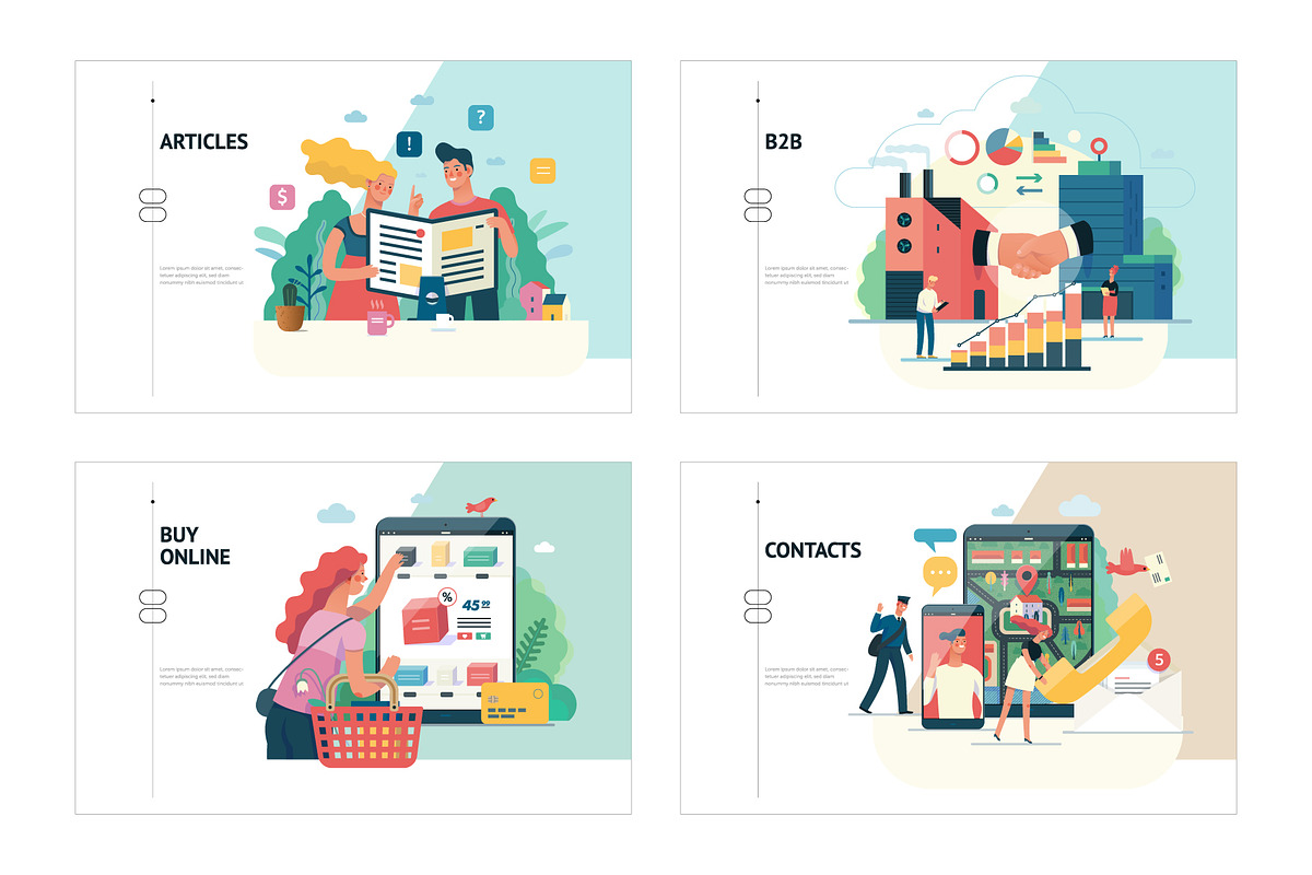 Company website vector Illustrations, a Work Illustration by Grivina's shop (Photo 23 of 26)