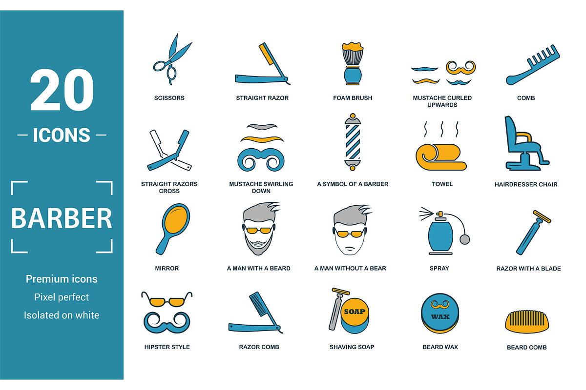 Barber Two Color Icon Set, an Object Graphic by Aimagenarium@gmail.com (Photo 1 of 3)