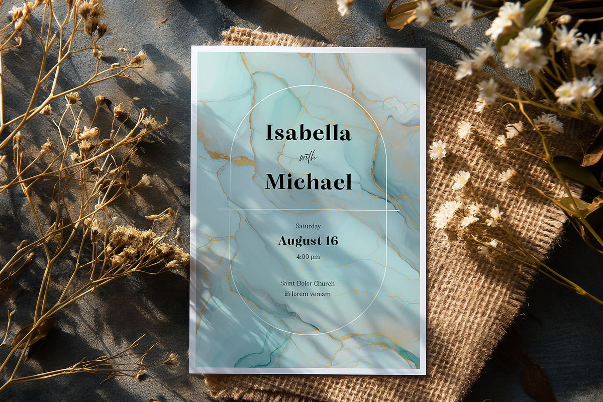 Marble Texture Wedding Invitation preview 2