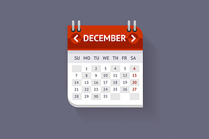 Calendar Flat Design. Vecto