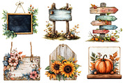 Autumn Wooden Signs Clipart, an Illustration by CreationArt (Thumbnail 2 of 5)