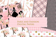 Paris Fashion Clipart+Pattern set, an Illustration by Mia's Graphic Design (Thumbnail 8 of 10)