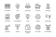 55 Startup Conceptual Thin line icon, a Finance Illustration by vectorstank (Thumbnail 2 of 5)