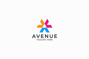 Geometric Avenue Logo Colorful Arrow, a Branding & Logo Template by Signatoro