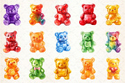 Gummy Bear Watercolor Clipart, an Illustration by Rose Art (Thumbnail 3 of 4)