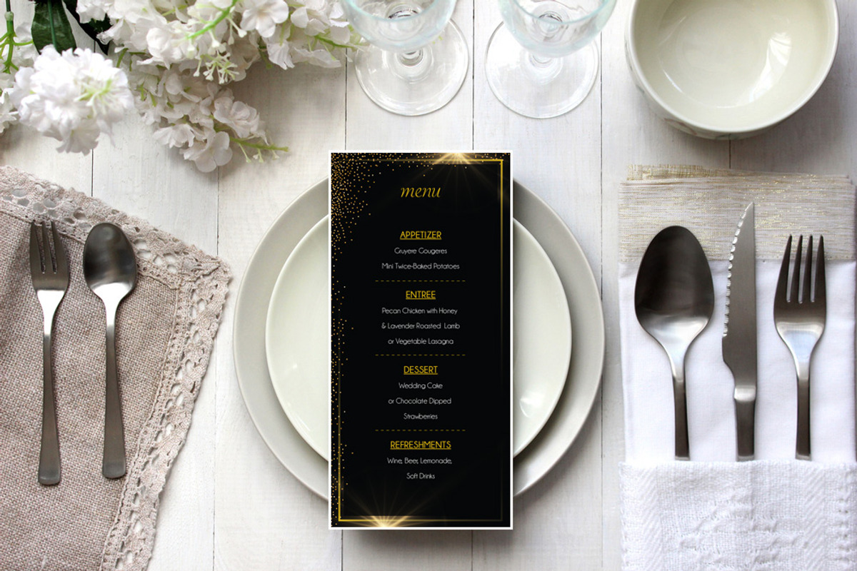 Black Gold Wedding Invitation Suite, an Invitation Template by Elegrad Design Agency (Photo 2 of 9)