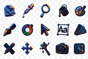 Chrome Liquid Metal Designer icons, a Duotone Icon by Iwanistic (Thumbnail 2 of 7)