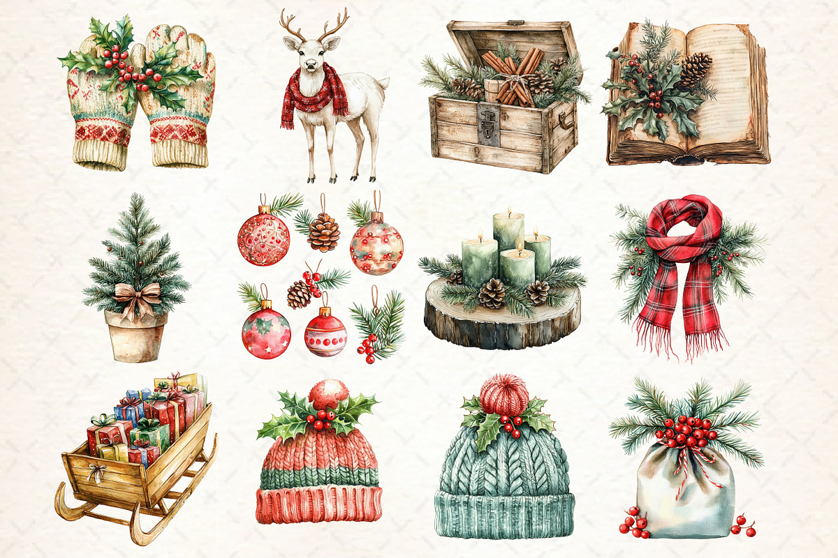 Watercolor Cozy Winter Christmas Cli, an Illustration by Libby Wishes (Photo 5 of 6)