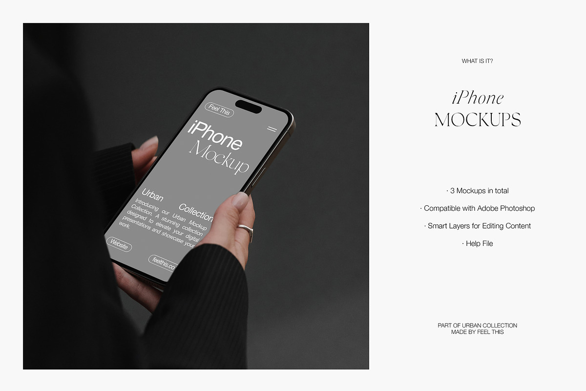 iPhone 16 Pro in Hand Mockups PSD, an iPhone Mockup by Feel This (Photo 2 of 4)