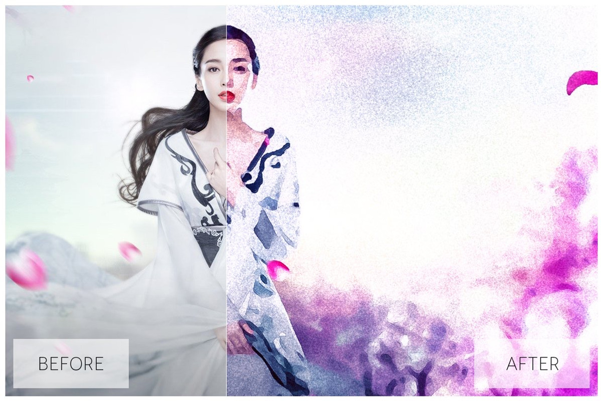 Lovely Watercolor Effect Actions, an Action Add-On by JasGraphicTools (Photo 21 of 36)