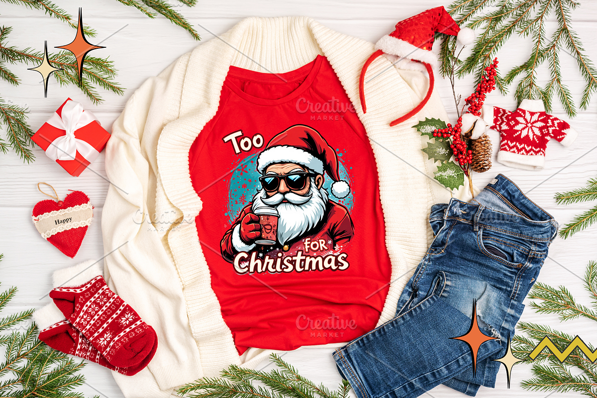 Christmas Santa T-Shirt design, an Illustration by Creative design (Photo 1 of 2)