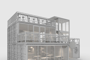 3D Model Container Cafe 5