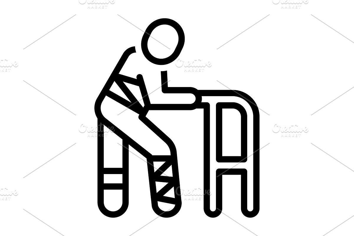 Injured hurt black icon, an Outline Icon by Creative priyanka