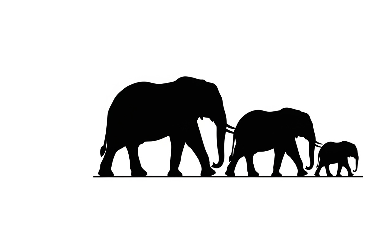 elephant family silhouette design, an Illustration by Amazin_art (Photo 48 of 51)