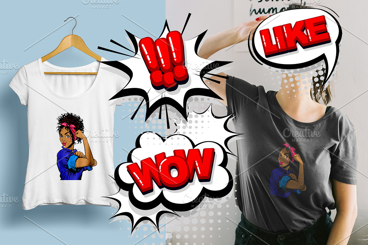 We Can DO it! Black woman pop art, an Illustration by Kapitosh (Photo 3 of 3)