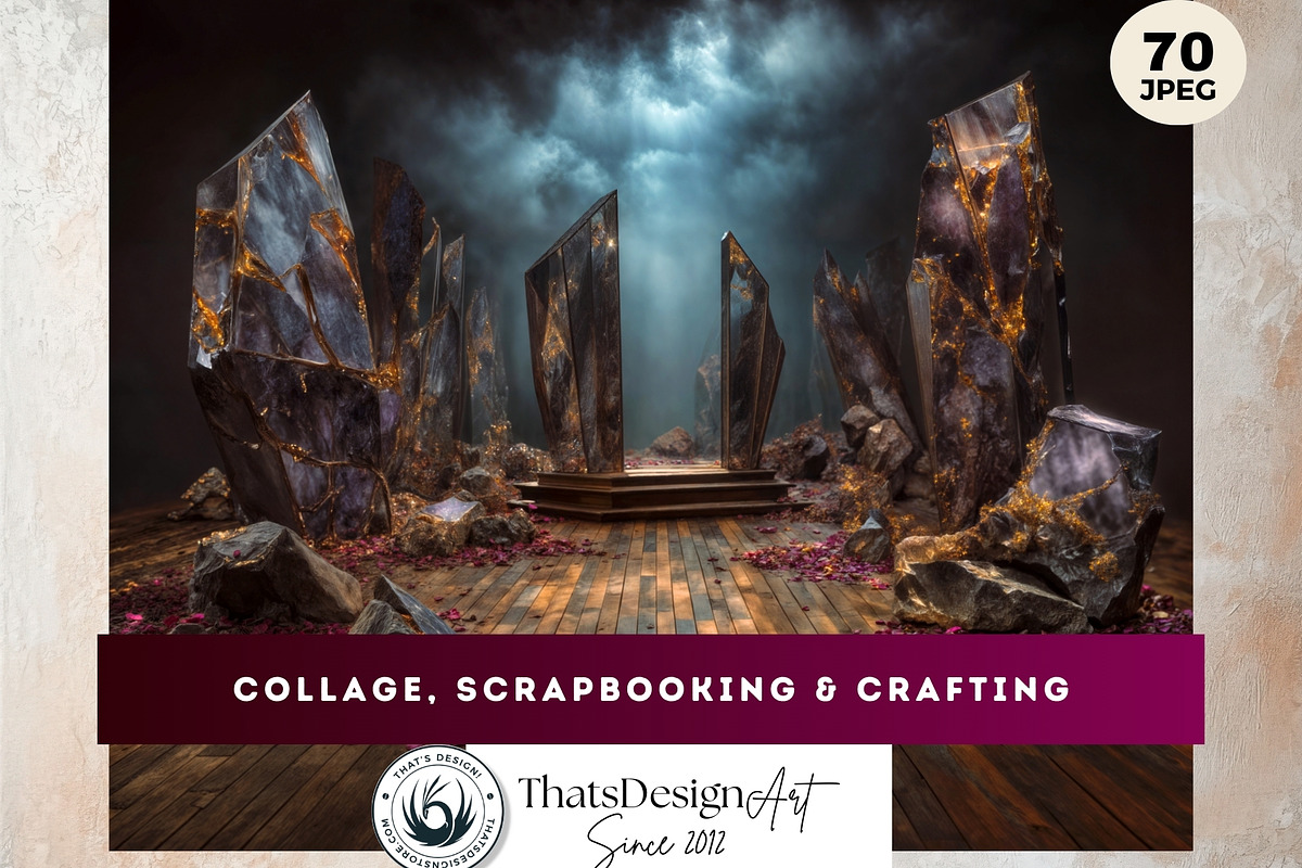 Obsidian Opera Theater Digital Paper, a Decorative Illustration by ThatsDesignArt (Photo 7 of 16)