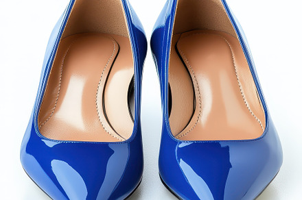 Elegant Blue Patent Leather Pointed, a Background Photo by Pixeness