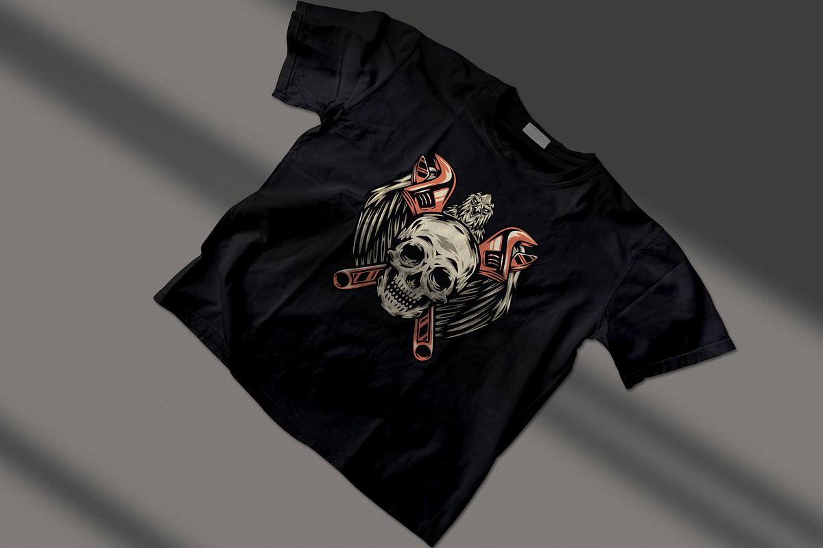 Skull with Wrenches and Eagle, an Object Illustration by nomlimo.com (Photo 3 of 3)