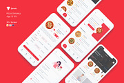 Denrit - Pizza Delivery App UI Kit, an App Template by Betush (Thumbnail 1 of 6)
