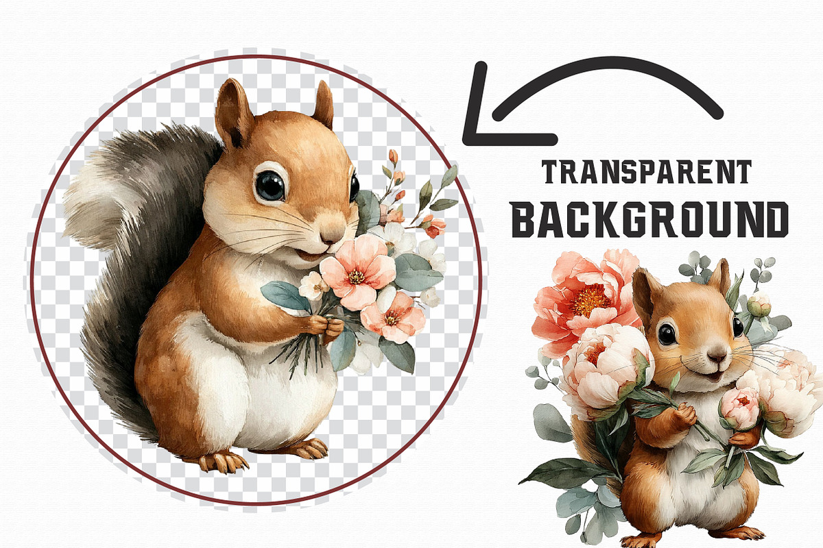 Valentine Squirrel With Flowers PNG, an Illustration by Libby Wishes (Photo 6 of 6)