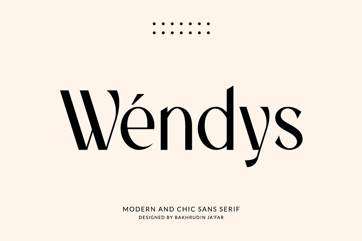 Wendys | Modern and chic Sans Serif, a Sans Serif Font by roomspace creative lab (Photo 1 of 14)