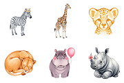 Safari Animals Clipart, an Illustration by Watercolor design (Thumbnail 4 of 4)