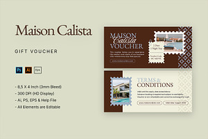 Maison Calista - Gift Voucher, a Card Template by StreaksideStd