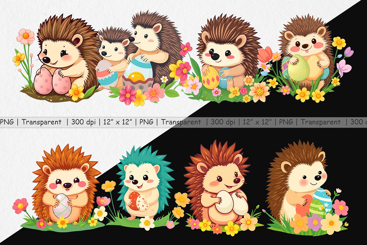 Easter Hedgehog Clipart, a Graphic by Artnoy (Photo 2 of 5)