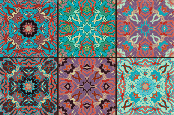 Set of decorative azulejo designs preview 5