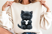 Quirky Black Cat Heart Paws Love PNG, a Seasonal Illustration by designcity5 (Thumbnail 5 of 5)