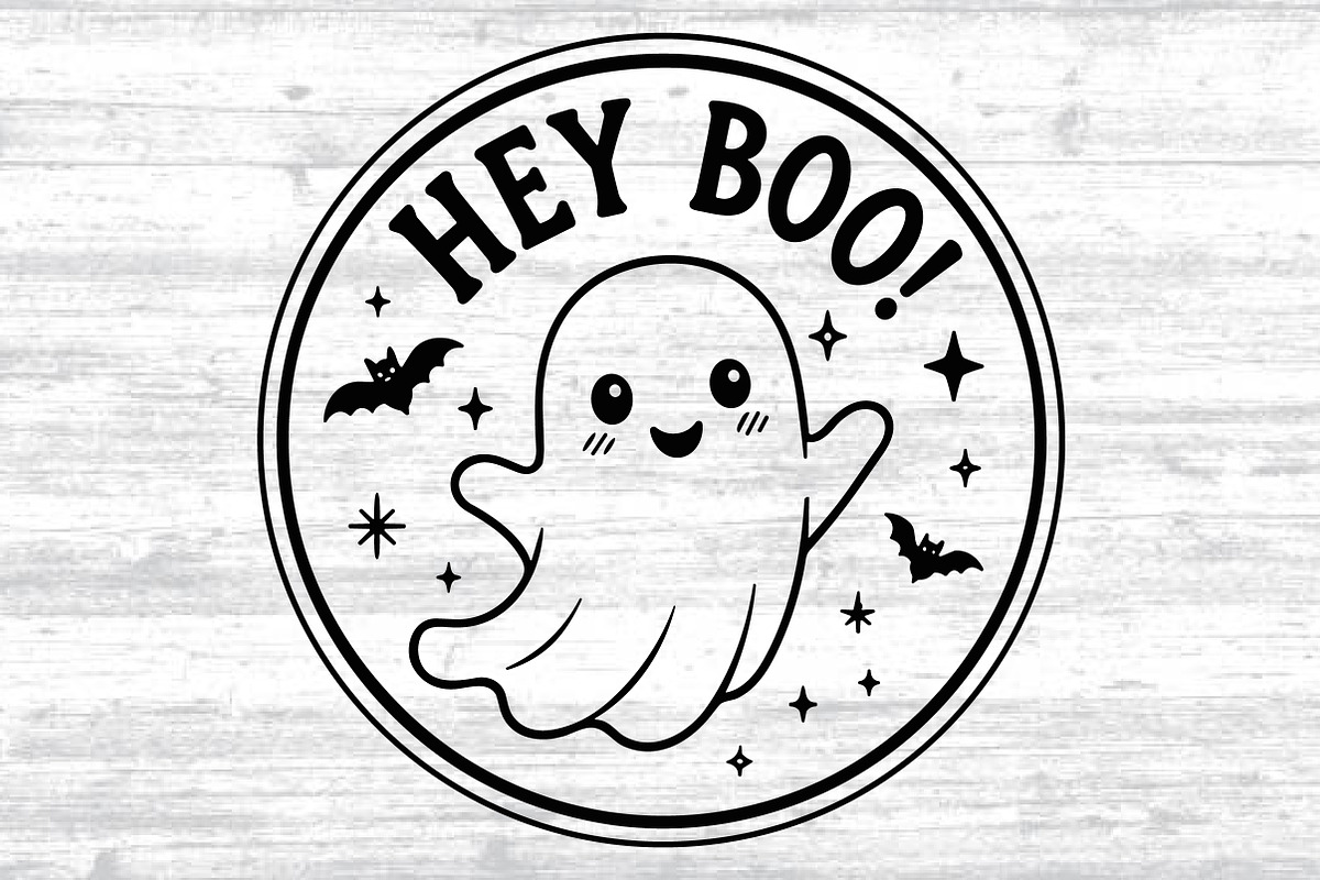 Halloween Hey Boo Ghost SVG, an Object Graphic by Layerology (Photo 2 of 3)