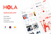 Hola Service UI kit, an UI Kit Template by Graphicalark (Thumbnail 1 of 3)