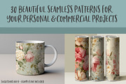 Romantic Florals Seamless Patterns, a Pattern Graphic by Polka Dot Pixels (Thumbnail 2 of 5)