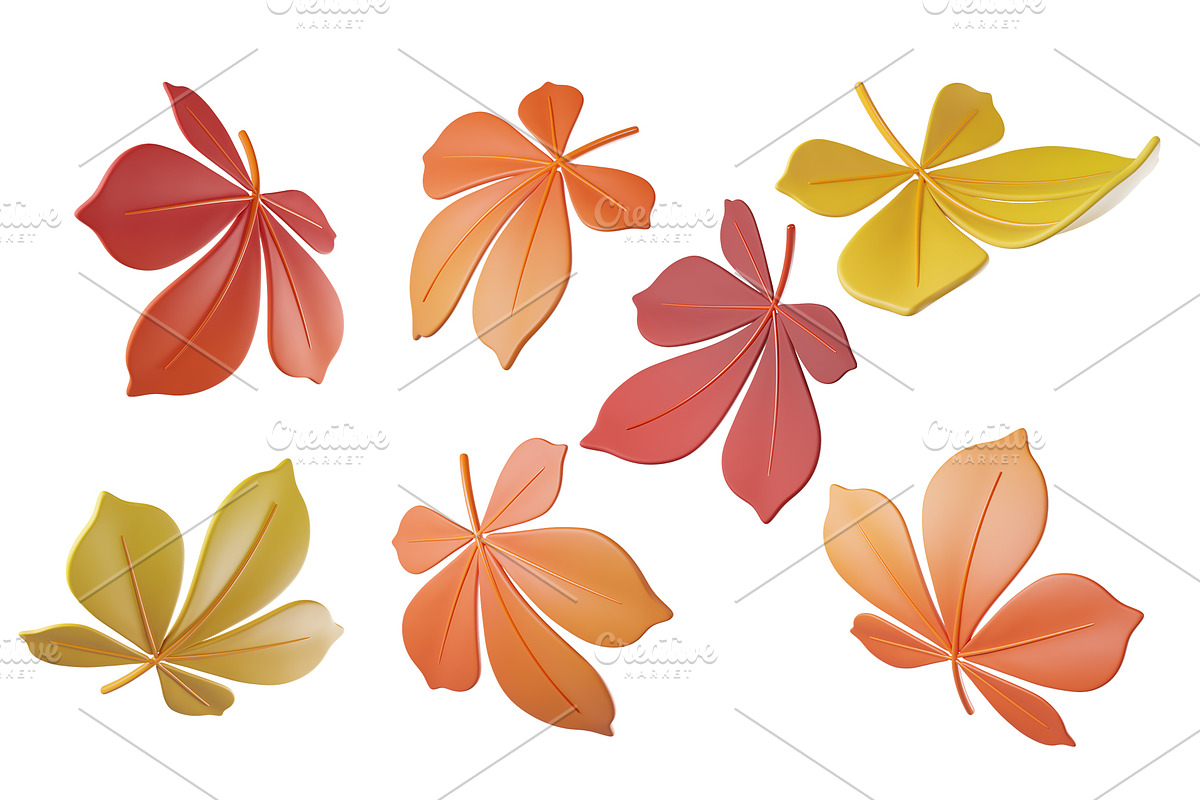 3D Autumn Leaves, a Plants & Tree 3D Model by Hannet (Photo 2 of 5)