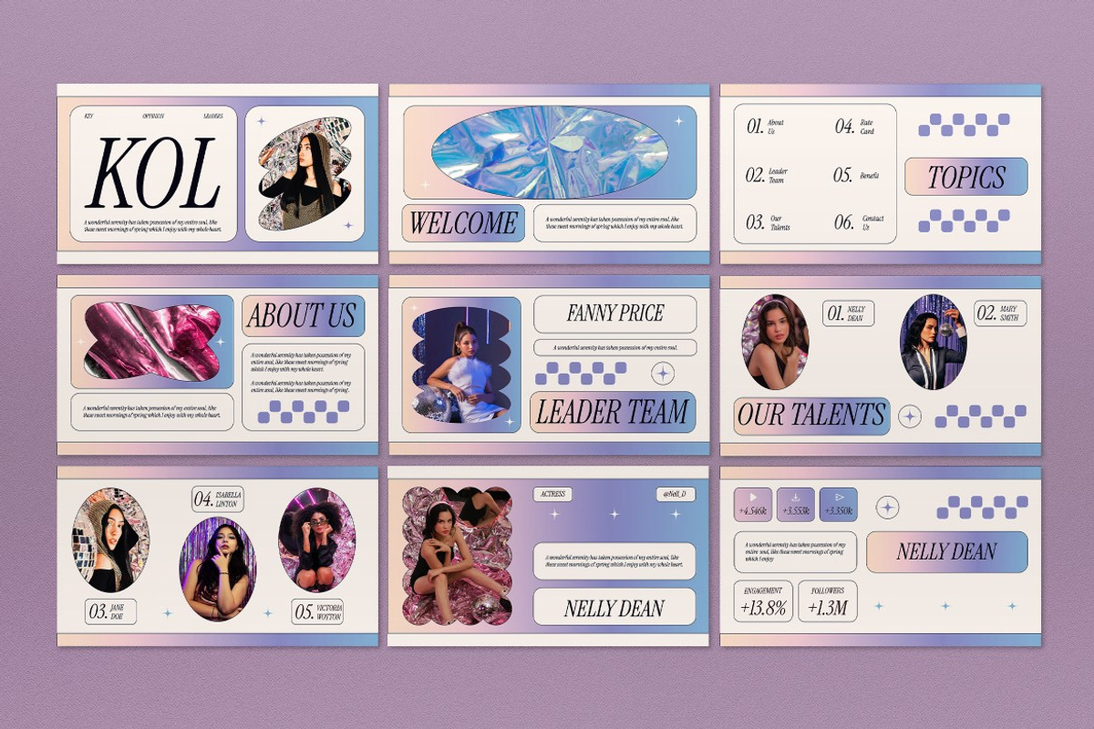 Cream Purple KOL Google Slide, a Presentation Template by graphicook (Photo 2 of 4)